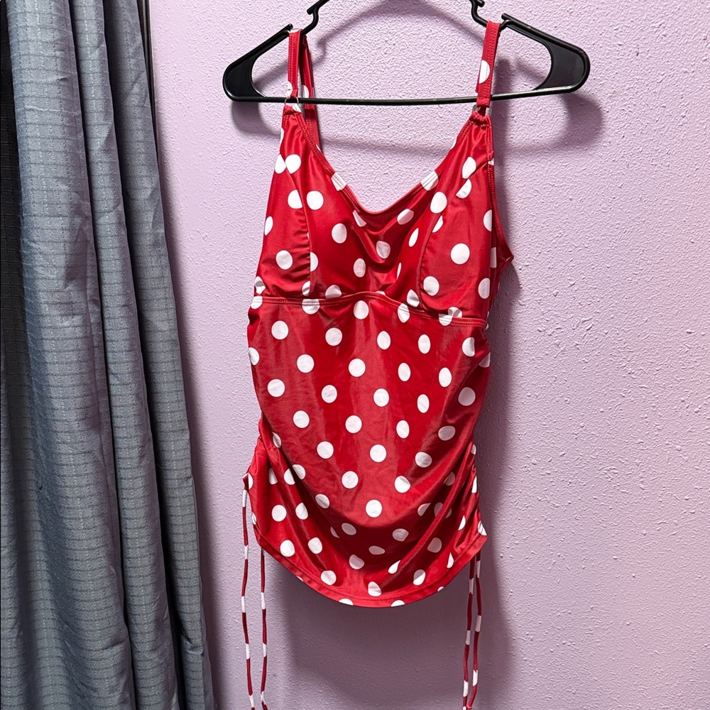Retro Red Polka Dot swim Top
